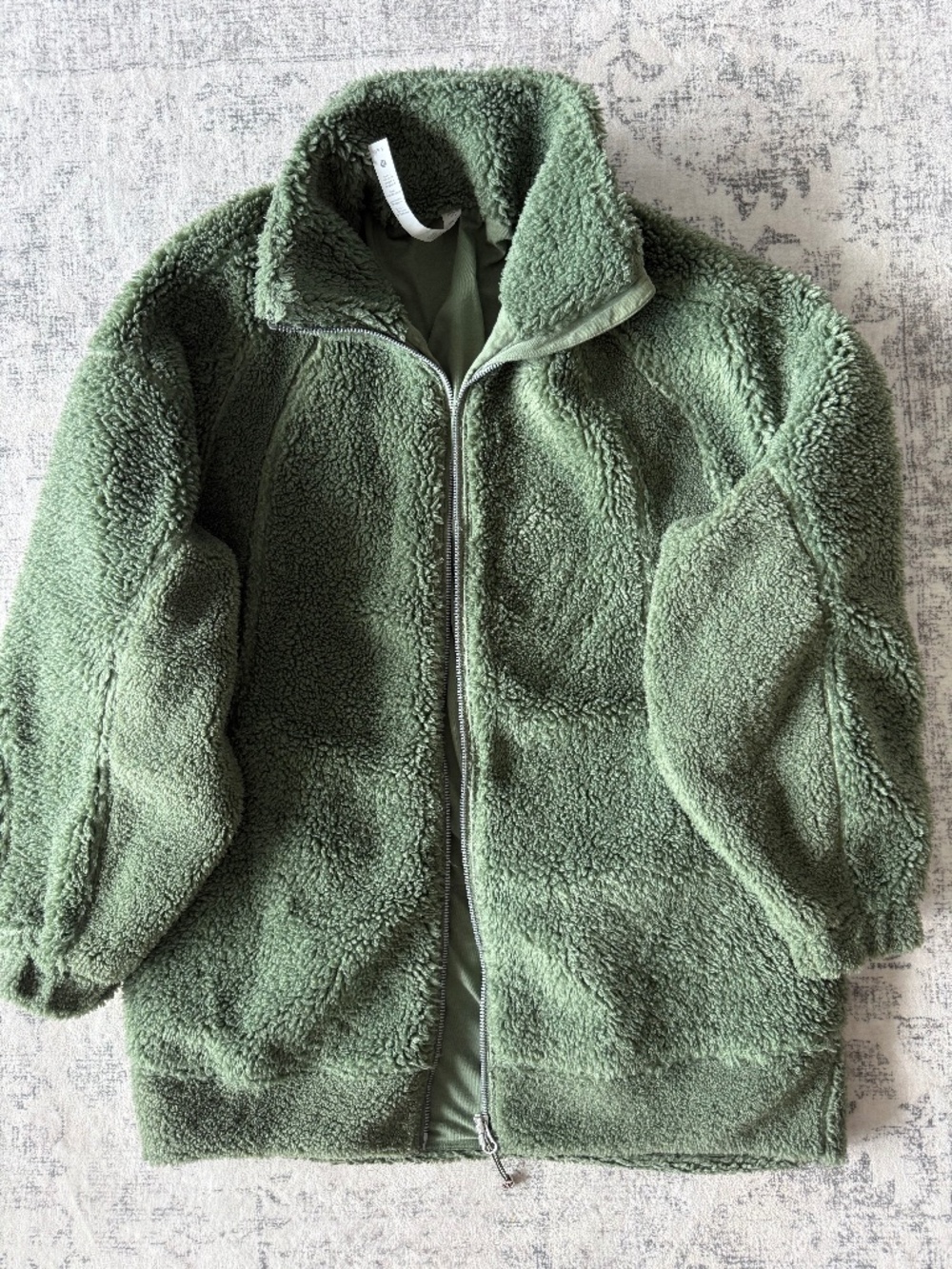 Lululemon Cinchable Fleece Zip-Up Jacket Sage Green Sherpa XS/S